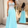 Homrain Sheath Long Corset Prom Dress | Blue Prom Dresses