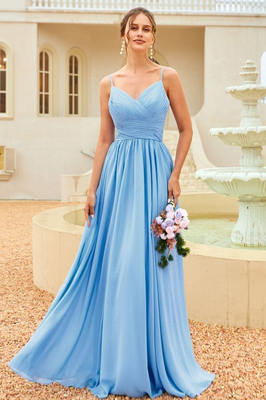 Homrain Ruffle Bridesmaid Dress With Lace | Wedding Guest Dresses