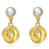 Homrain Pearls Coin Shaped Earrings For Party | Earrings