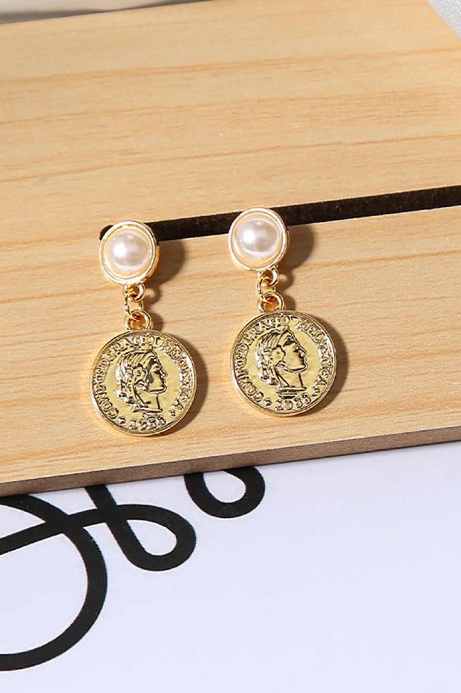 Homrain Pearls Coin Shaped Earrings For Party | Earrings