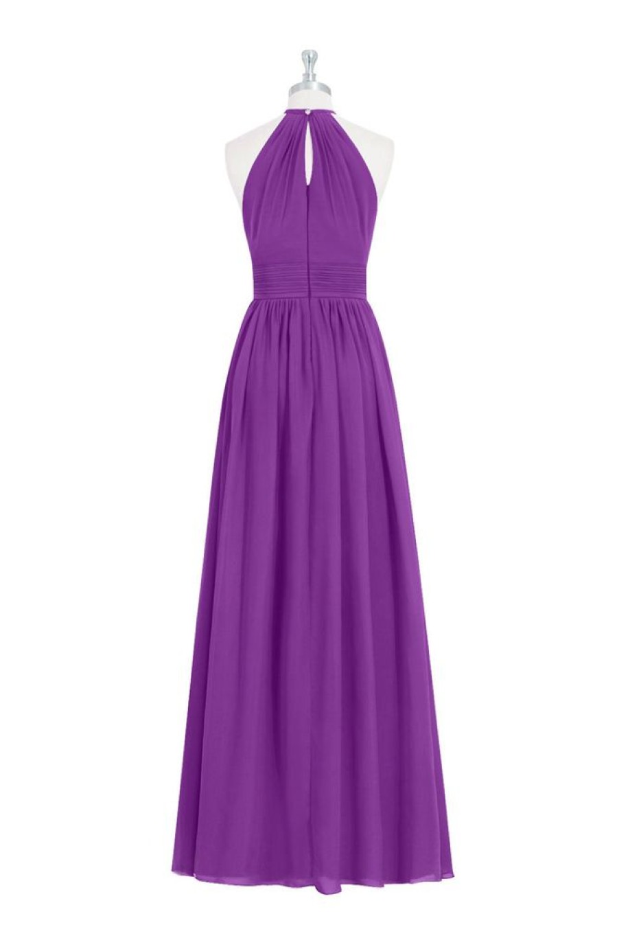 Homrain A-Line Round Neck Long Pleated Chiffon Boho Bridesmaid Dress | Bridesmaid Dresses 2024