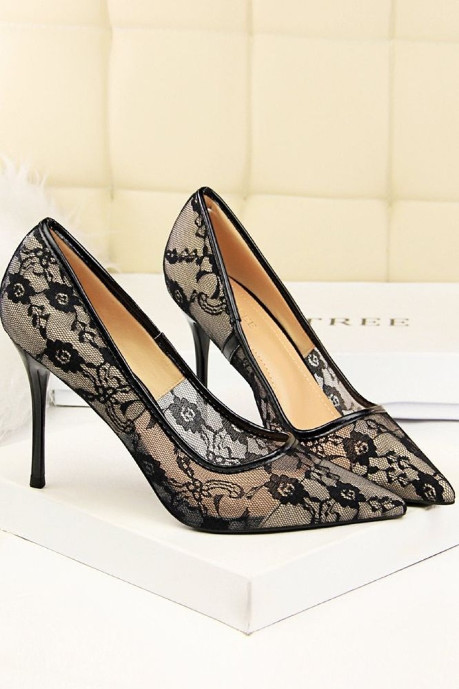 Homrain Flower Lace Stiletto Heels | Shoes