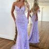 Homrain Sweetheart Neck Mermaid Prom Dress With Appliques | Purple Prom Dresses