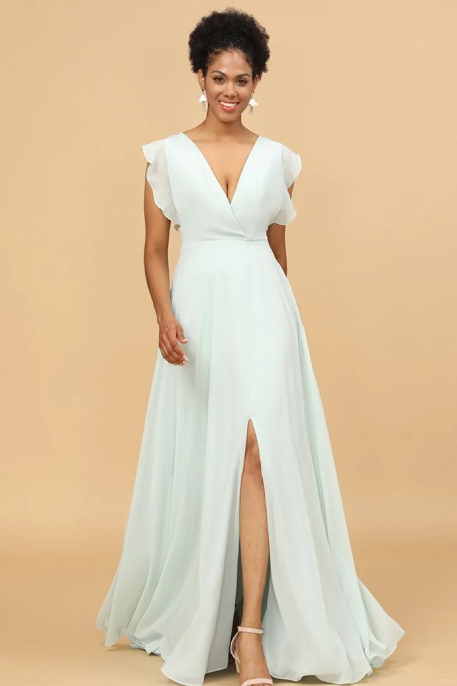 Homrain Chiffon V-Neck Bridesmaid Dress | Bridesmaid Dresses