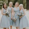 Homrain A-Line Mid-Calf Ruched Chiffon Bridesmaid Dress | Bridesmaid Dresses 2024