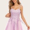 Homrain Spaghetti Straps Homecoming Dress | Purple Hoco Dresses