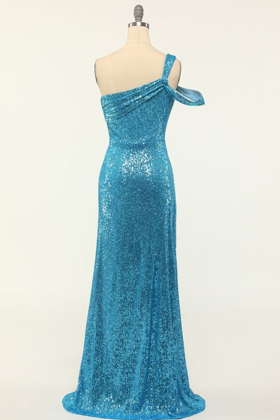 Homrain Sequins One Shoulder Prom Dress | Blue Prom Dresses