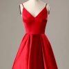 Homrain Simple Burgundy A Line Homecoming Dress | Red Hoco Dresses