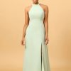 Homrain A Line Halter Long Bridesmaid Dress With Open Back | Wedding Guest Dresses