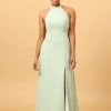 Homrain A Line Halter Long Bridesmaid Dress With Open Back | Boho Bridesmaid Dresses