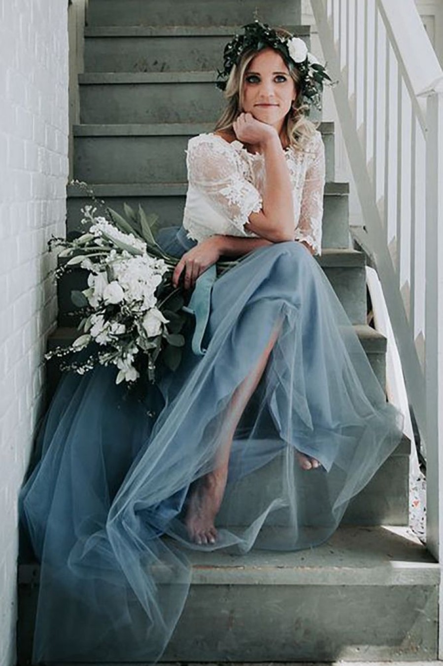 Homrain Tulle A-Line Long Bridesmaid Dress With Lace | Bridesmaid Dresses 2024