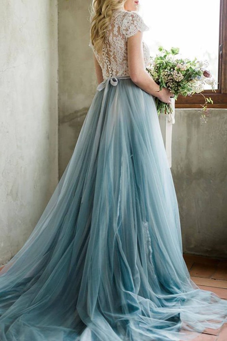 Homrain Tulle A-Line Long Bridesmaid Dress With Lace | Bridesmaid Dresses 2024