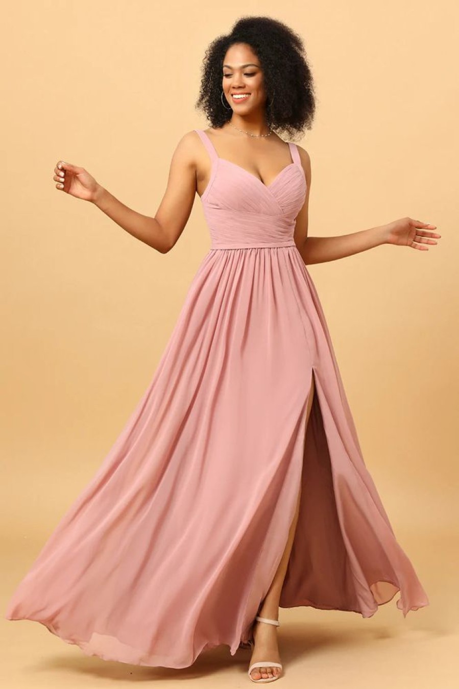 Homrain A Line Long Bridesmaid Dress With Split Front | Bridesmaid Dresses