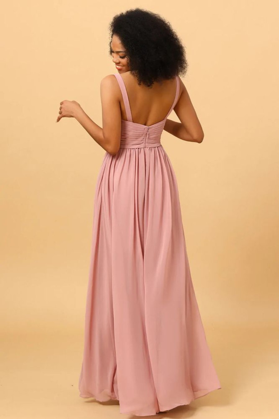 Homrain A Line Long Bridesmaid Dress With Split Front | Bridesmaid Dresses