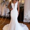 Homrain Simple Mermaid Backless Boho Wedding Dress | Beach Wedding Dresses