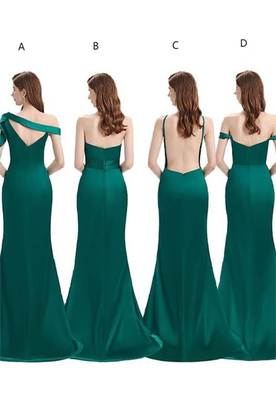 Homrain Satin One Shoulder Cutout Long Bridesmaid Dress With Side Slit | Wedding Guest Dresses