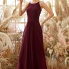 Homrain Elegant Chiffon Bridesmaid Dress | Burgundy Bridesmaid Dress