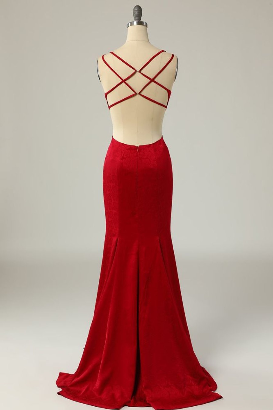 Homrain Mermaid Simple Prom Dress | Red Prom Dresses