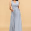 Homrain Grey Blue Convertible Long Chiffon Bridesmaid Dress | Bridesmaid Dress Under 100