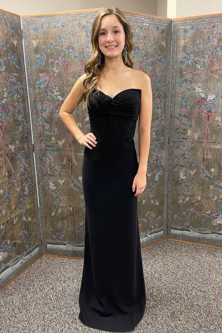 Homrain Sheath Sweetheart Long Prom Dress | Black Prom Dresses