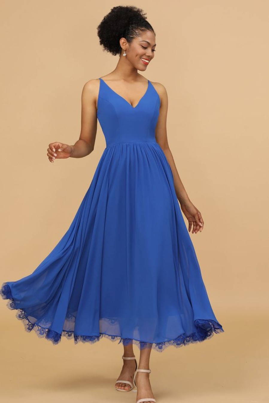 Homrain V-Neck Chiffon Bridesmaid Dress | Boho Bridesmaid Dresses