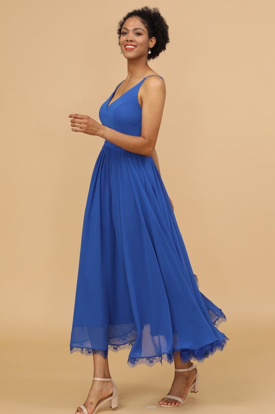 Homrain V-Neck Chiffon Bridesmaid Dress | Boho Bridesmaid Dresses