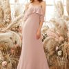 Homrain Elegant Off The Shoulder Chiffon Bridesmaid Dress | Boho Bridesmaid Dresses