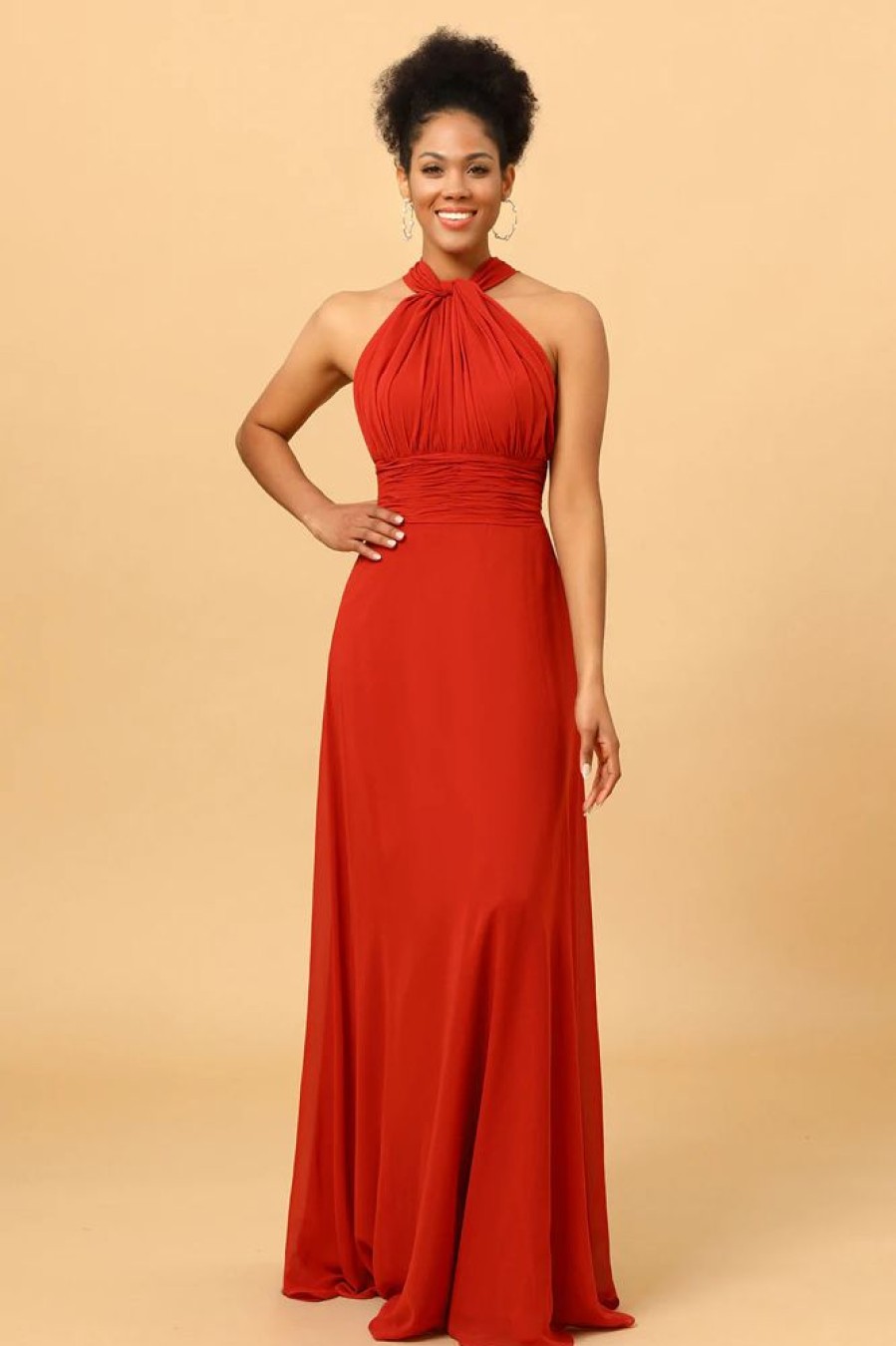 Homrain Red Convertible Chiffon Bridesmaid Dress | Bridesmaid Dresses