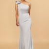 Homrain Satin One Shoulder Mermaid Bridesmaid Dress With Bowknot | Bridesmaid Dress Under 100