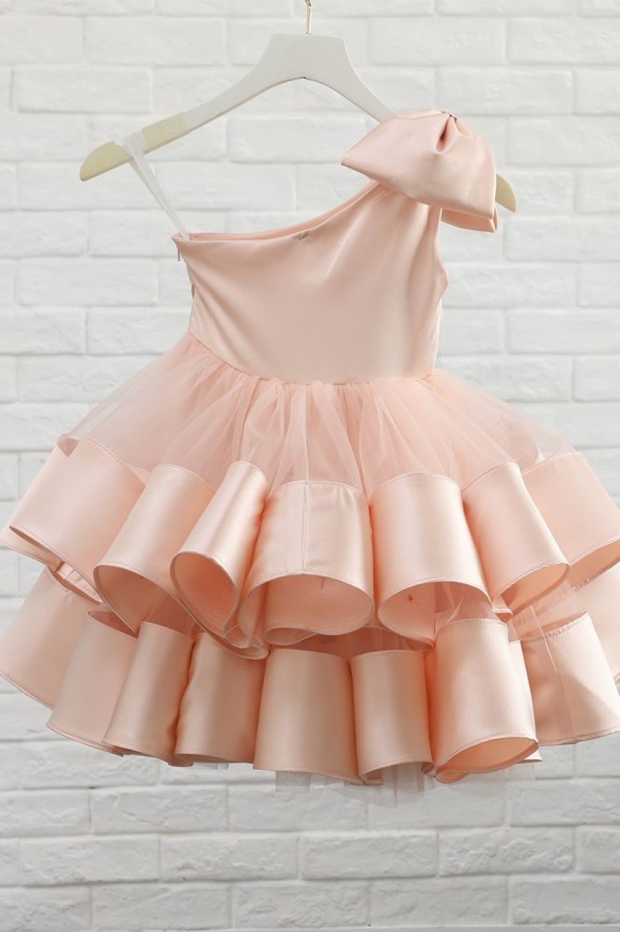 Homrain One Shoulder Flower Girl Dress With Bowknot | Flower Girl Dresses