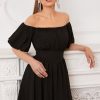 Homrain Off The Shoulder Cocktail Dress | Black Hoco Dresses