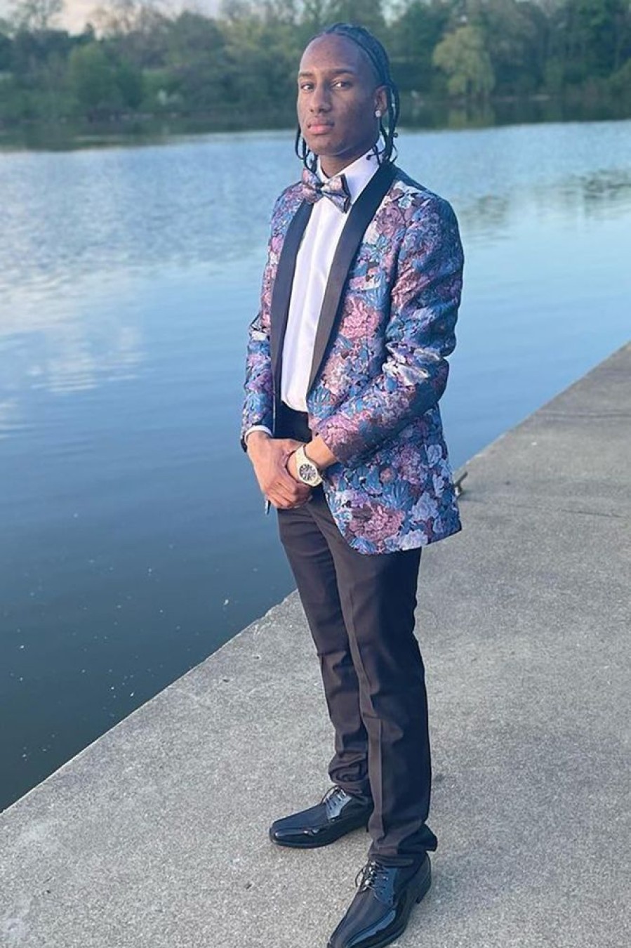 Homrain Print Shawl Lapel Prom Suit For Men | Homecoming Suits