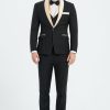 Homrain Black And Champagne 3 Piece Shawl Lapel Men'S Prom Homecoming Suits | Wedding Suits