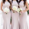 Homrain Fitted Bateau Long Mermaid Bridesmaid Dress | Bridesmaid Dresses