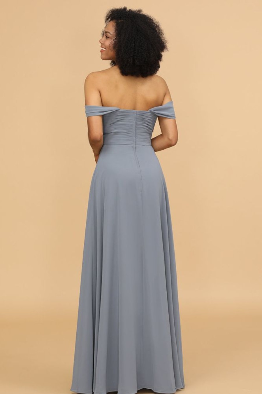 Homrain Off The Shoulder Chiffon Bridesmaid Dress | Bridesmaid Dress Under 100