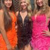 Homrain Sparkly Sequins Tight Short Homecoming Dress With Feathers | Orange Hoco Dresses