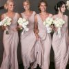 Homrain Fitted Spandex Draped Long Bridesmaid Dress | Bridesmaid Dresses