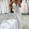 Homrain Spaghetti Straps Long Mermaid Boho Wedding Dress With Lace | Mermaid Wedding Dresses