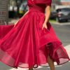 Homrain Off The Shoulder Prom Dress | Red Prom Dresses