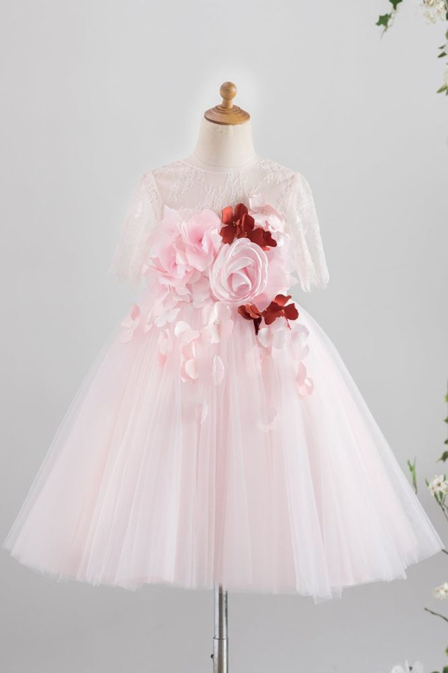 Homrain Pink Tulle Flower Girl Dress | Flower Girl Dresses