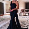 Homrain One Shoulder Mermaid Prom Dress | Black Prom Dresses