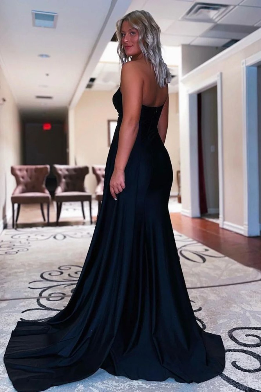 Homrain One Shoulder Mermaid Prom Dress | Black Prom Dresses