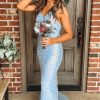 Homrain Mermaid Sequins Long Prom Dress | Blue Prom Dresses