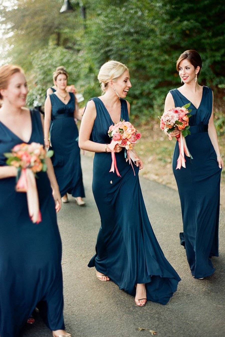 Homrain Mermaid V-Neck Long Bridesmaid Dress | Bridesmaid Dresses