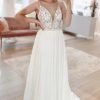 Homrain Simple A-Line Boho Long Chiffon Wedding Dress With Lace | Beach Wedding Dresses