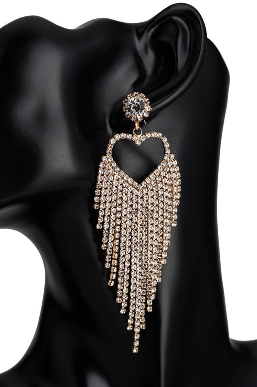 Homrain Rhinestone Sweetheart Earrings | Earrings