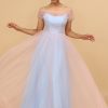 Homrain A Line Spaghetti Straps Pink&Blue Tulle Long Bridesmaid Dress | Bridesmaid Dress Under 100