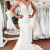 Homrain Lace Mermaid Backless Long Wedding Dress | Mermaid Wedding Dresses