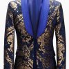 Homrain Royal Blue Men'S Blazer With Jacquard | Prom Suits