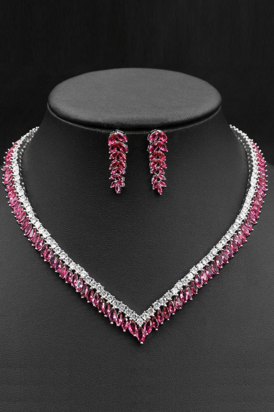 Homrain Crystal Earrings Necklace Jewelry Set | Necklace